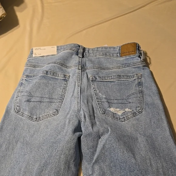 American Eagle Outfitters Light Blue Boyfriend Jeans Distressed - Picture 3 of 4